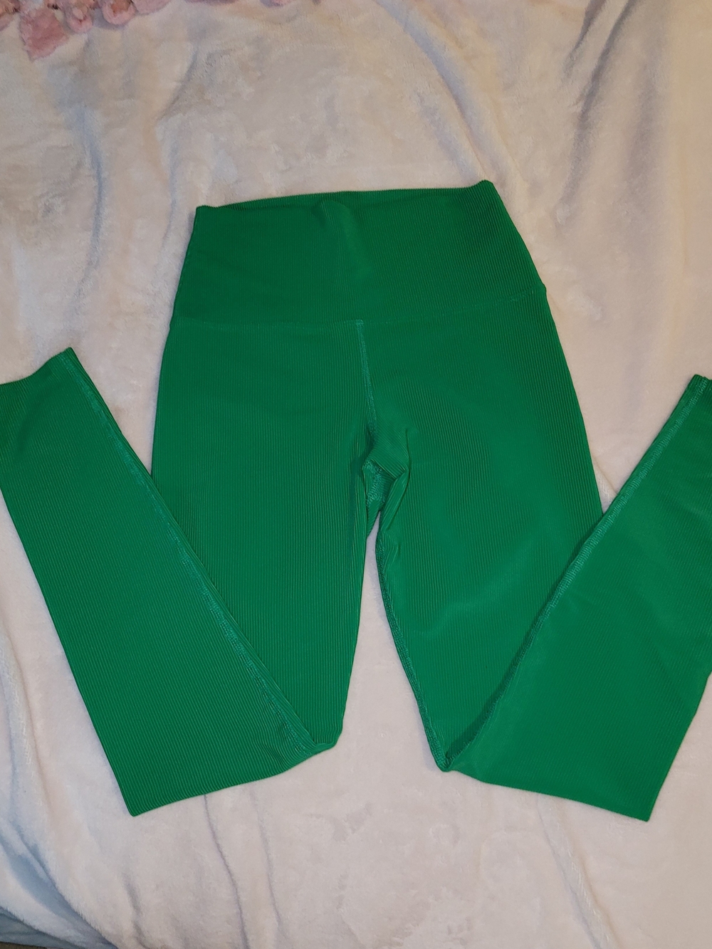 Beach Riot Emerald Ribbed High-Waist Leggings